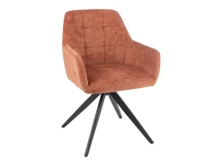 Silla LOUNA con reposabrazos – Tejido suave y patas de acero negro-Color Gris