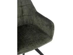 Silla LOUNA con reposabrazos – Tejido suave y patas de acero negro-Color Verde