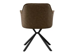 Silla LUCIA – Bouclé Arena & Respaldo PU Marrón – H82.5 × L62 × P63 cm – Estilo diseño