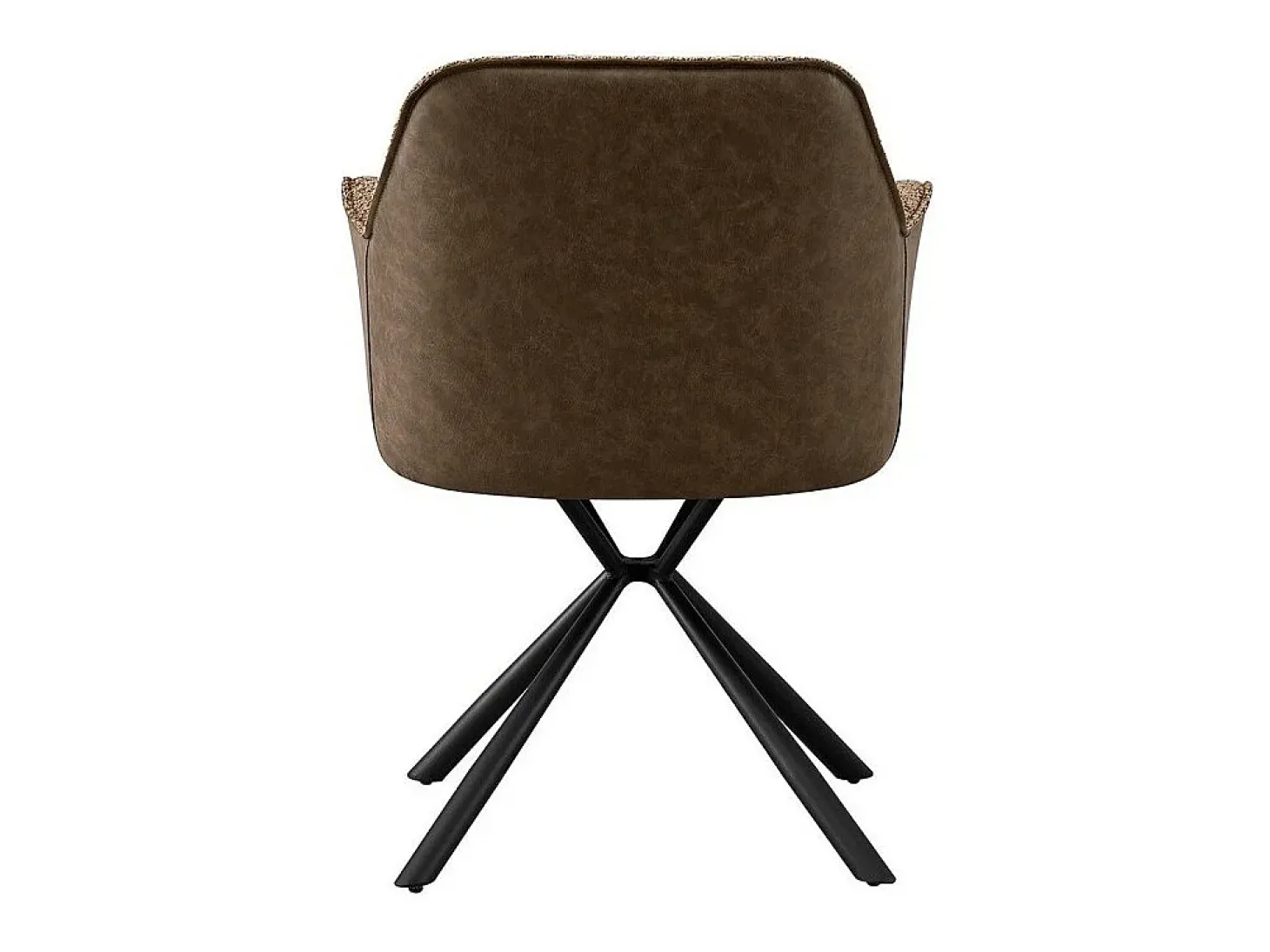 Silla LUCIA – Bouclé Arena & Respaldo PU Marrón – H82.5 × L62 × P63 cm – Estilo diseño