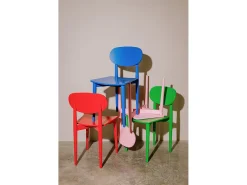 Silla madera haya maciza Rojo Llama SANDRO