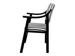 Silla madera negra y tejido a rayas blancas y negras ETIENNE