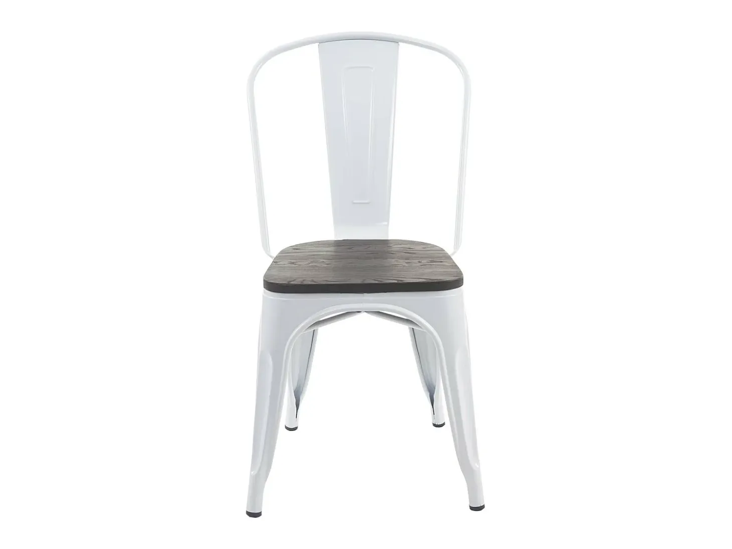 Silla MCW-A73 con asiento de madera, blanco