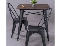 Silla metálica en acero de estilo industrial - Bistro - Negro