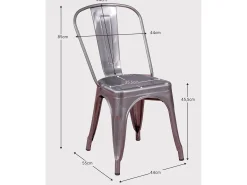 Silla metálica en acero de estilo industrial - Bistro - Negro
