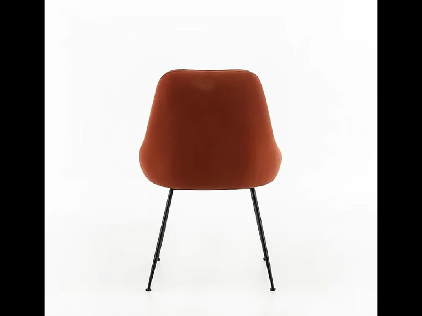 Silla moderna acolchada "Alyssa" efecto terciopelo naranja cm 49,5x48,5 80h