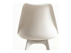 Silla moderna Arko de polipropileno y cojín de asiento de piel sintética blanca