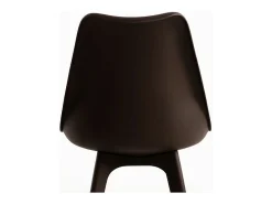 Silla moderna Arko de polipropileno y cojín de asiento en símil piel color chocolate