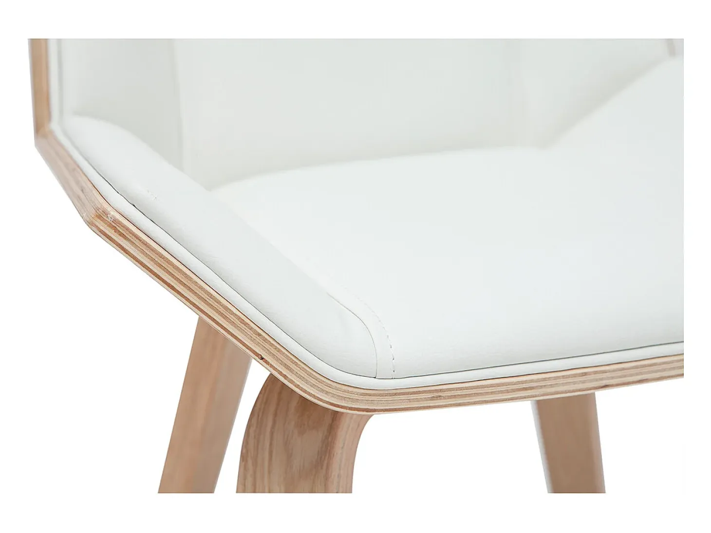 Silla moderna blanca y madera clara MELKIOR