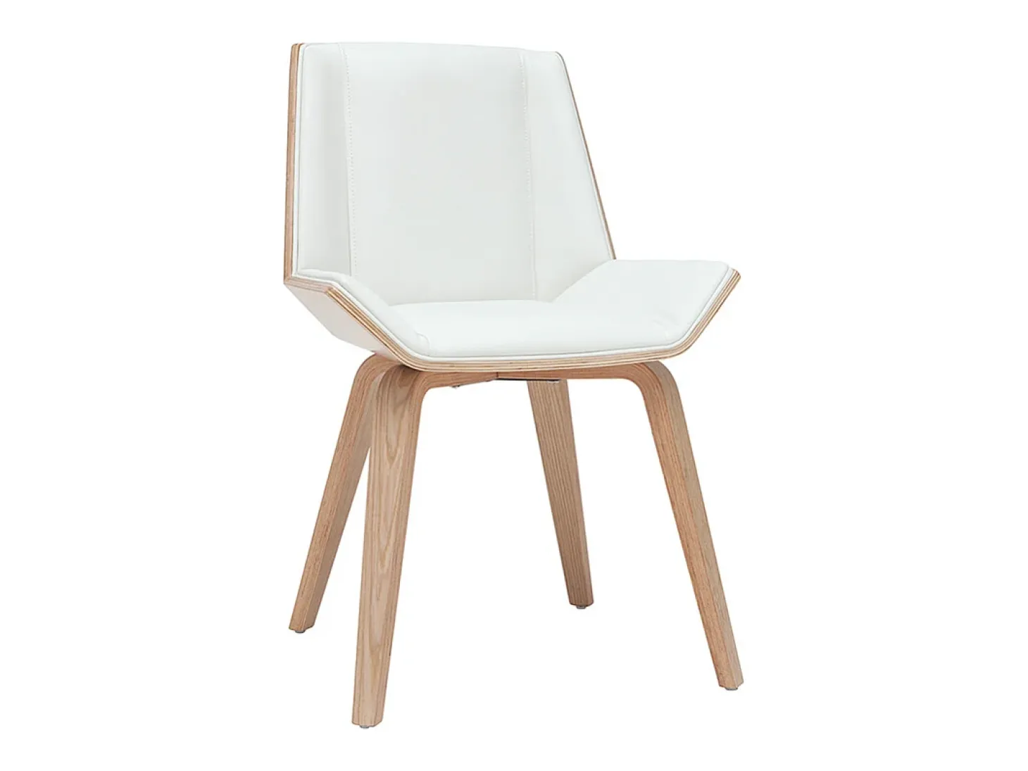 Silla moderna blanca y madera clara MELKIOR