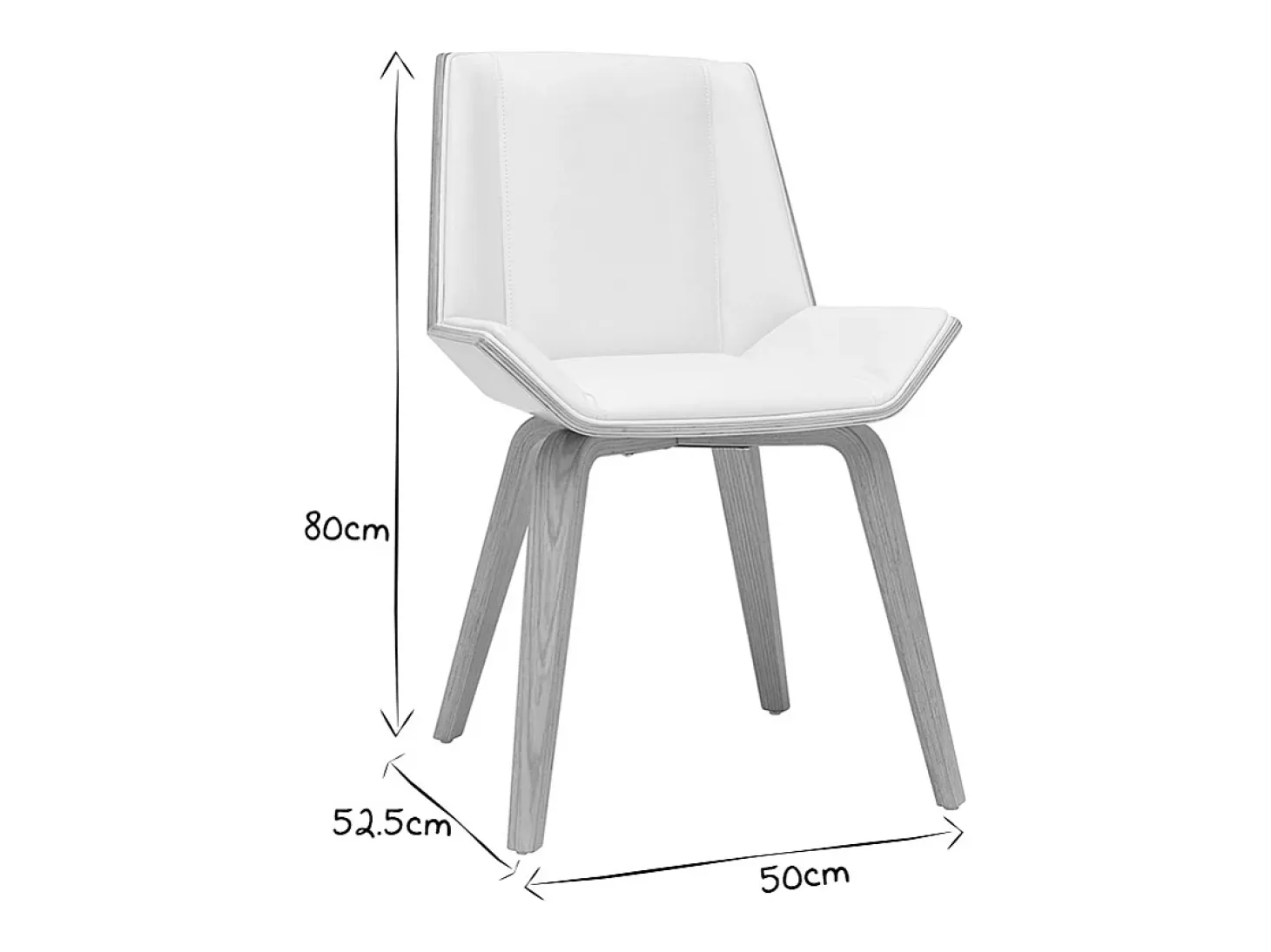 Silla moderna blanca y madera clara MELKIOR