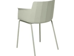 Silla moderna con reposabrazos en polipropileno y metal Kova-Color Verde almendra