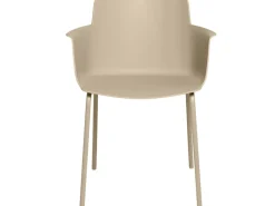 Silla moderna con reposabrazos en polipropileno y metal Kova-Color Verde almendra