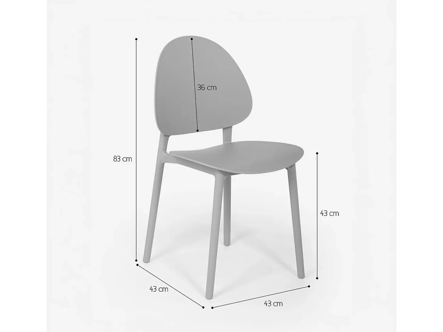 Silla moderna de polipropileno para cocina exterior comedor Gladys - Morado
