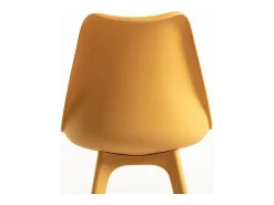 Silla moderna de polipropileno y cojín de asiento en polipiel amarillo Arko