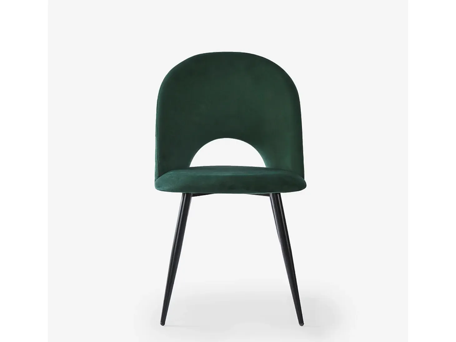 Silla moderna de terciopelo y acolchada para salón-comedor y cocina Zarda - Verde oscuro