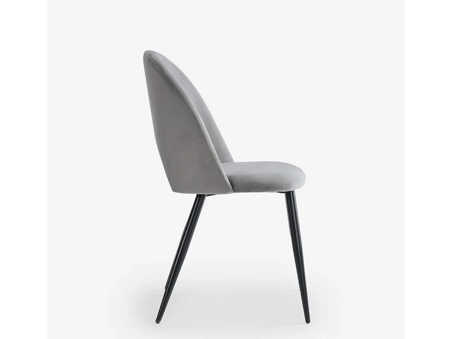Silla moderna de terciopelo y acolchada para salón-comedor y cocina Zarda - Gris