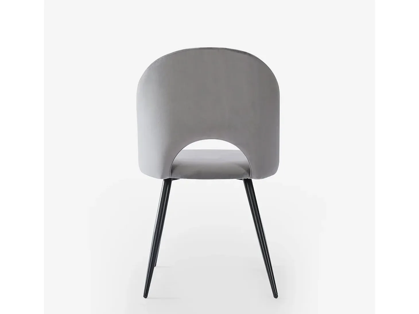 Silla moderna de terciopelo y acolchada para salón-comedor y cocina Zarda - Gris