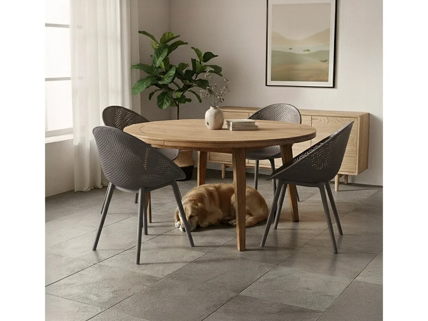 Silla moderna para bar al aire libre jardín cocina comedor Arielle - Gris Oscuro