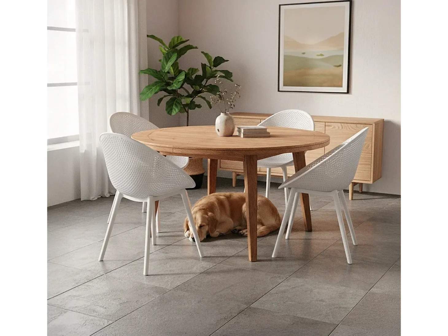 Silla moderna para bar al aire libre jardín cocina comedor Arielle - Blanco