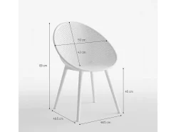 Silla moderna para bar al aire libre jardín cocina comedor Arielle - Blanco