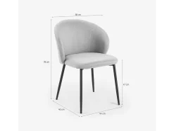 Silla moderna para comedor y cocina de diseño en tela Kadim - Gris