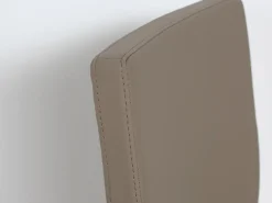 Silla moderna Tiroz de piel sintética y patas de metal antracita-Color Marrón claro
