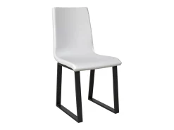 Silla moderna Tiroz de piel sintética y patas de metal antracita-Color Blanco