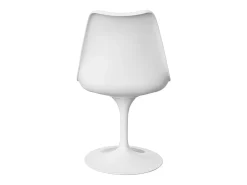 Silla moderna Tulipa blanca con cojín de polipiel blanco-Color Gris claro