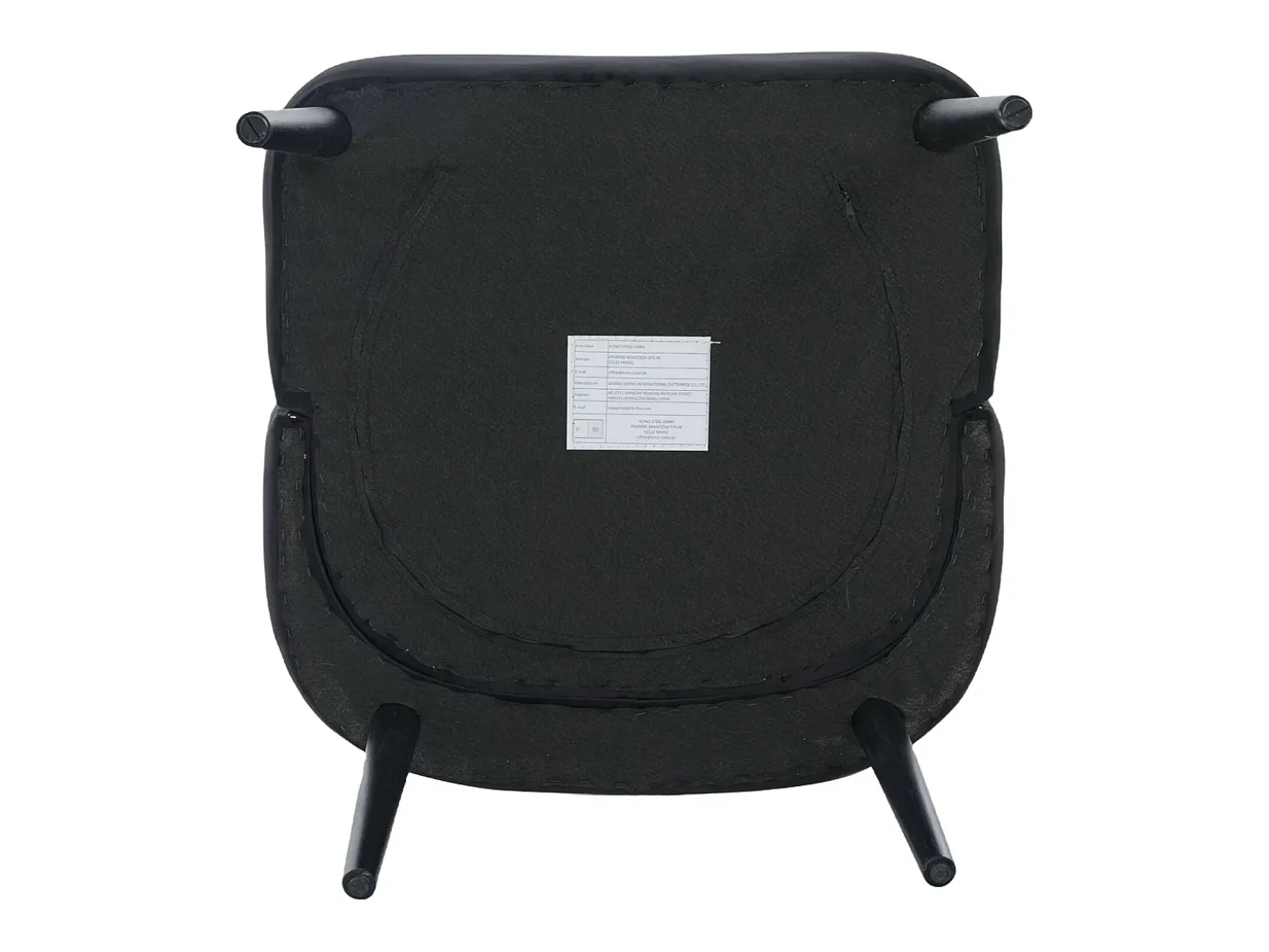 Silla negra - Silla con acabado remachado y patas de madera maciza - terciopelo