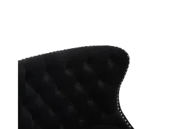 Silla negra - Silla con acabado remachado y patas de madera maciza - terciopelo