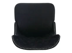 Silla negra - Silla con acabado remachado y patas de madera maciza - terciopelo