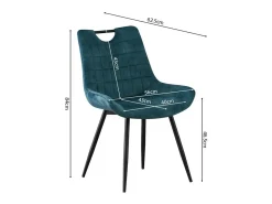 Silla 'NINO' Terciopelo Petrol, dimensiones H84 x L56 x P62.5, ideal para tu cocina o comedor.