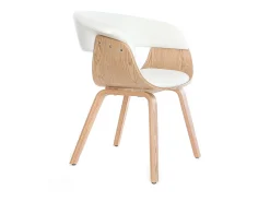 Silla nórdica blanco y madera clara OKTAV