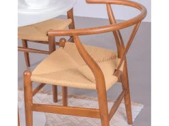 Silla nórdica en madera de nogal y cuerda ecológica - Wish - Nogal