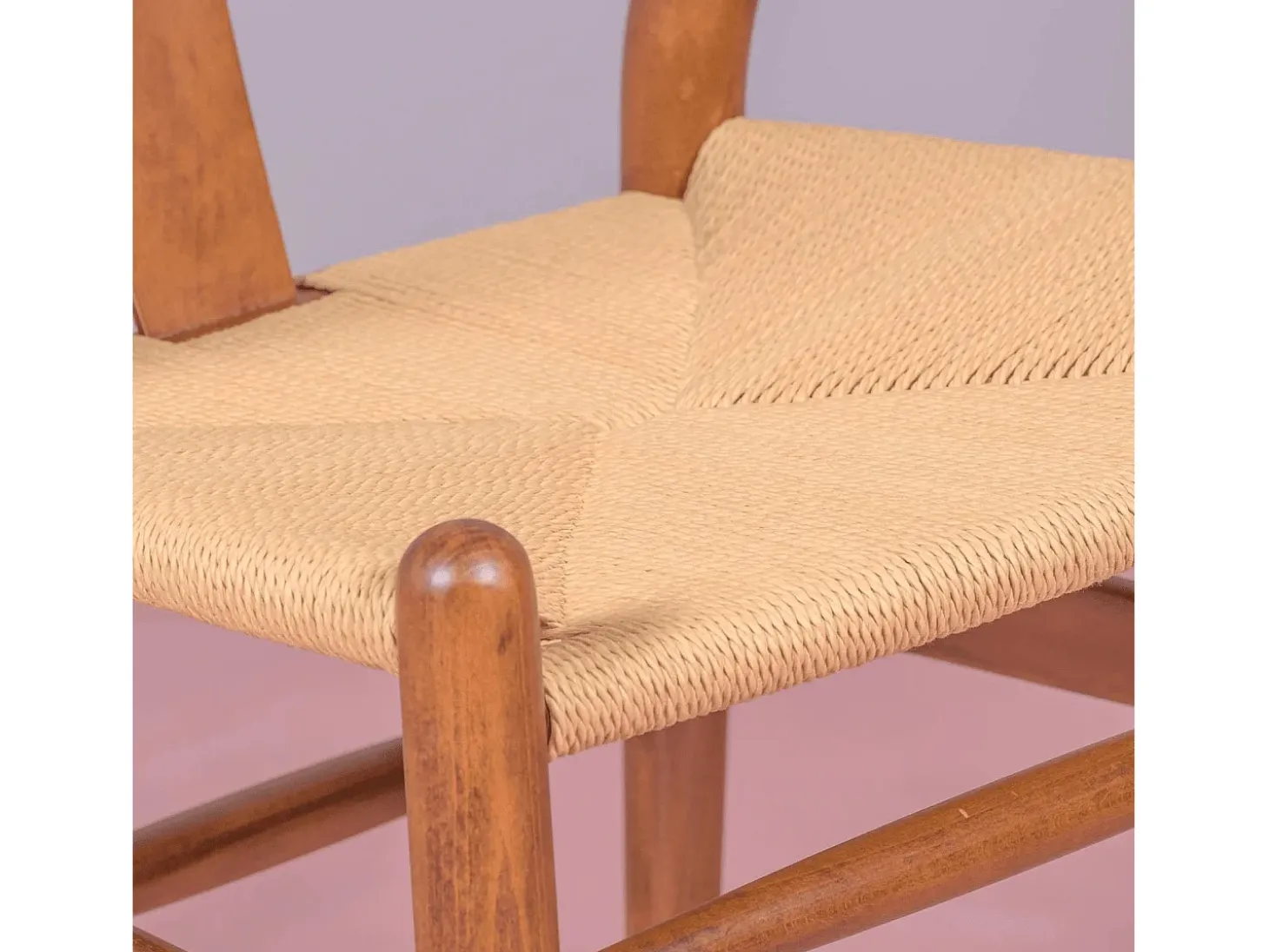 Silla nórdica en madera de nogal y cuerda ecológica - Wish - Nogal