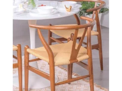 Silla nórdica en madera de nogal y cuerda ecológica - Wish - Nogal