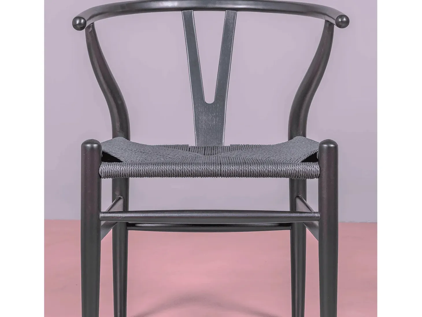 Silla nórdica en madera de haya natural y cuerda ecológica - Wish - Negro