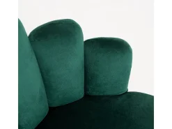 Silla original Achille de terciopelo verde con patas de metal natural - Lote de 2