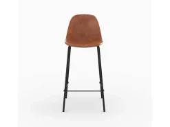 Silla para isla central en cuero sintético camel 65 cm - Henrik