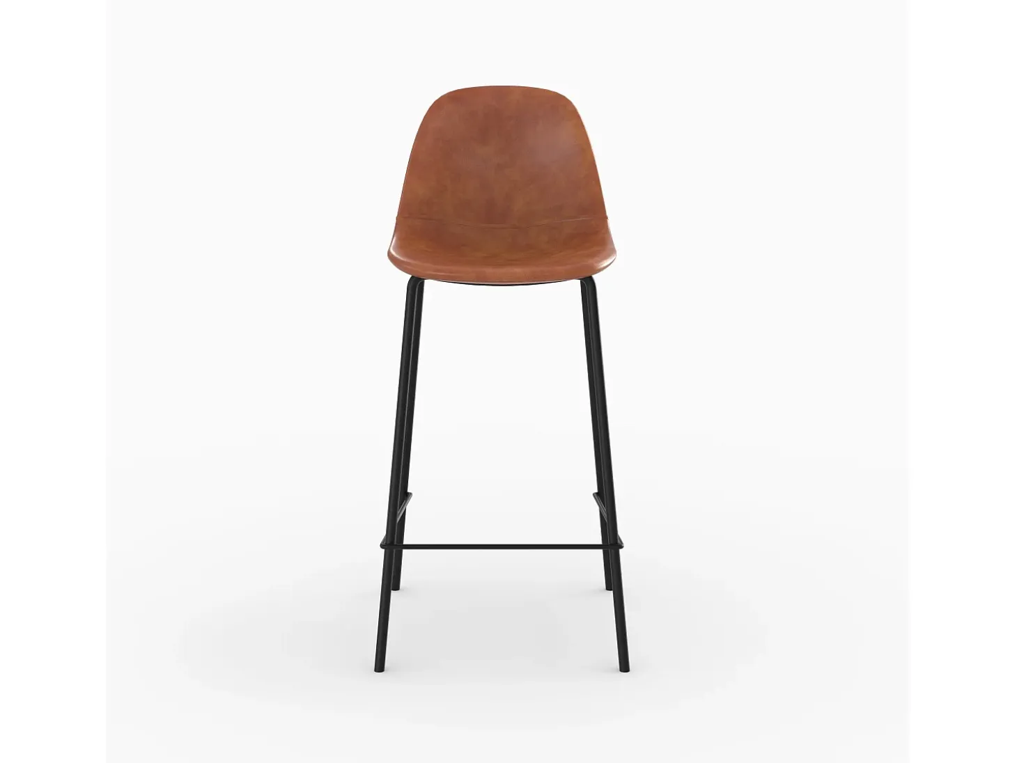 Silla para isla central en cuero sintético camel 65 cm - Henrik