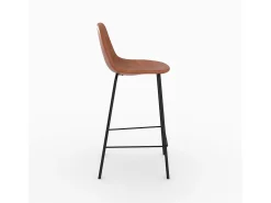 Silla para isla central en cuero sintético camel 65 cm - Henrik