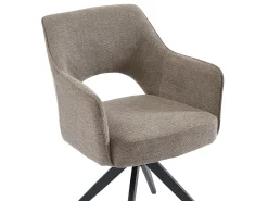 Silla pivotante Con reposabrazos de tela y metal - Gris topo - KONYA