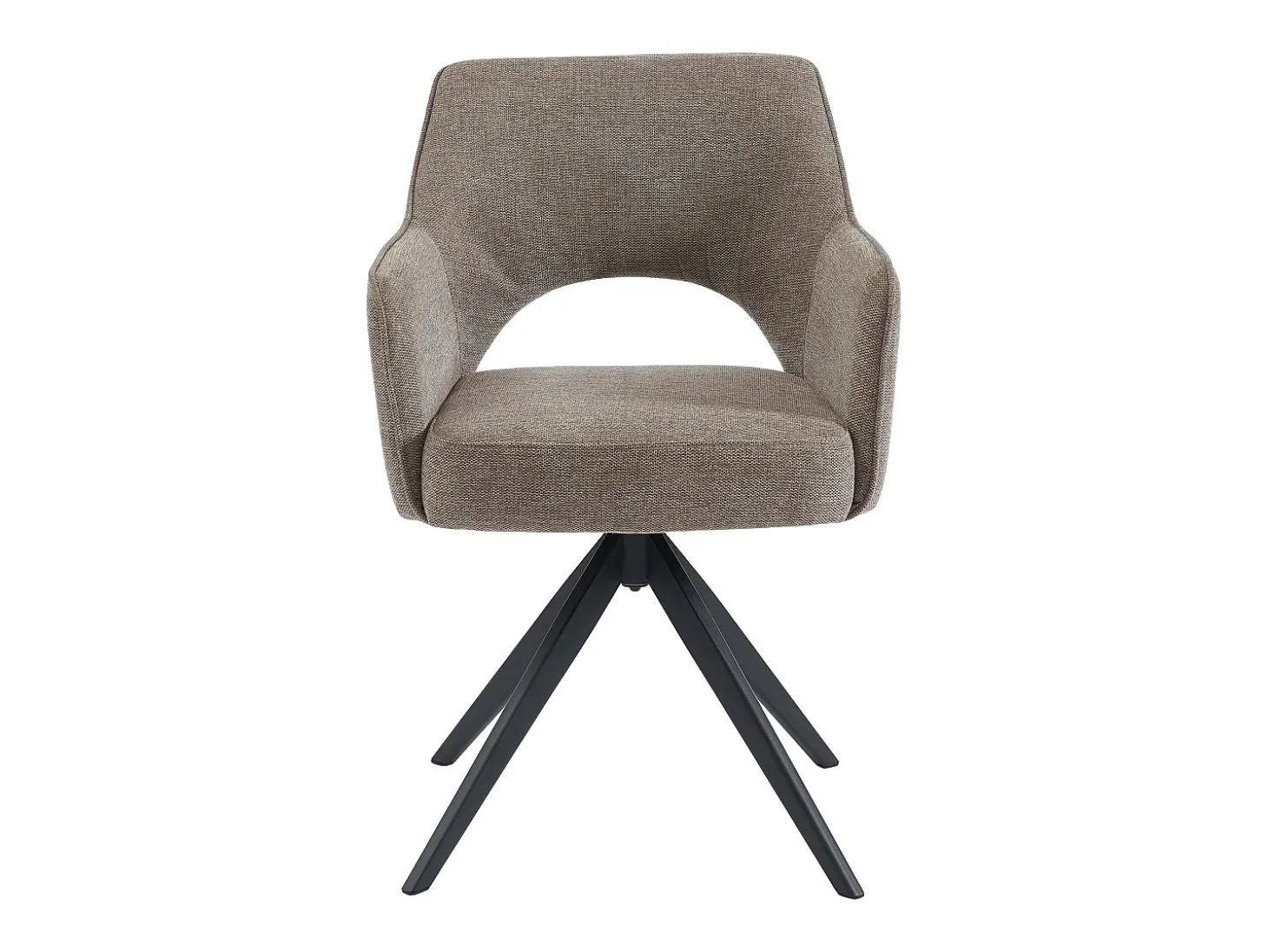 Silla pivotante Con reposabrazos de tela y metal - Gris topo - KONYA