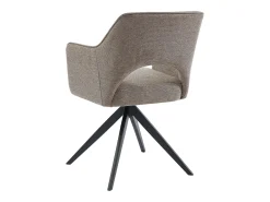 Silla pivotante Con reposabrazos de tela y metal - Gris topo - KONYA