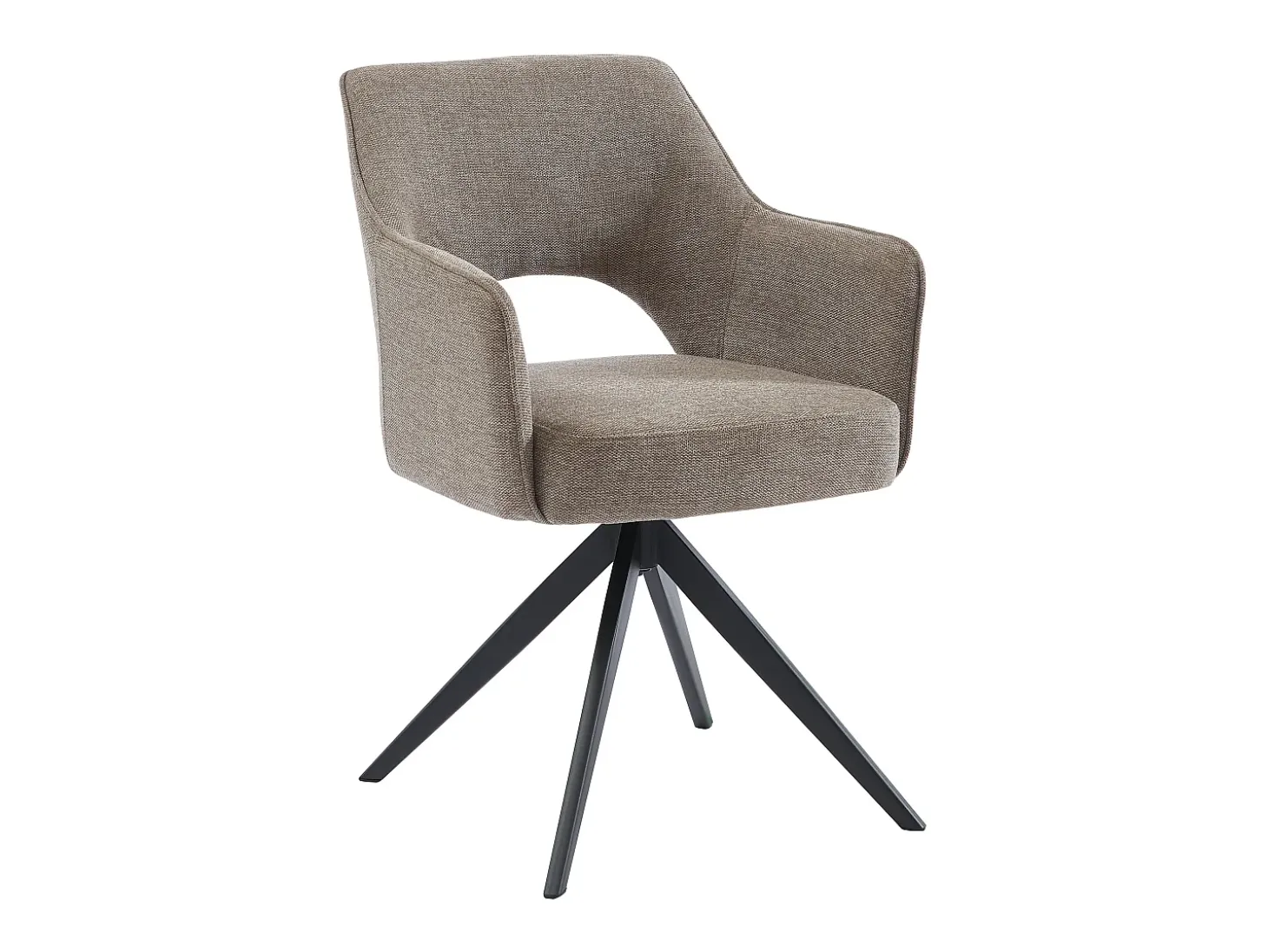 Silla pivotante Con reposabrazos de tela y metal - Gris topo - KONYA