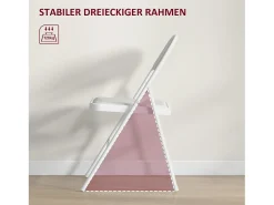 Silla plegable con respaldo acolchado, estructura de metal, piel sintética, color blanco (45x46x78 cm)