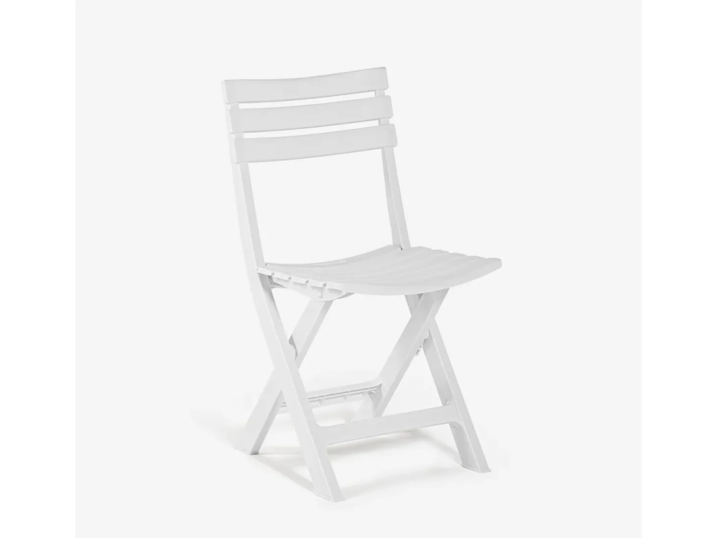 Silla plegable de jardín compacta de polipropileno blanco y negro Closy - Blanco
