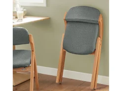 Silla Plegable de Madera con Asiento y Respaldo Tapizado Sillón para Cocina Oficina Gris Oscuro47 x 60 x 77 cm FST92-SG SoBuy ES