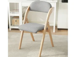 Silla Plegable de Madera con Asiento y Respaldo Tapizado Sillón para Cocina, Oficina 47 x 57 x 79 cm FST92-N SoBuy ES